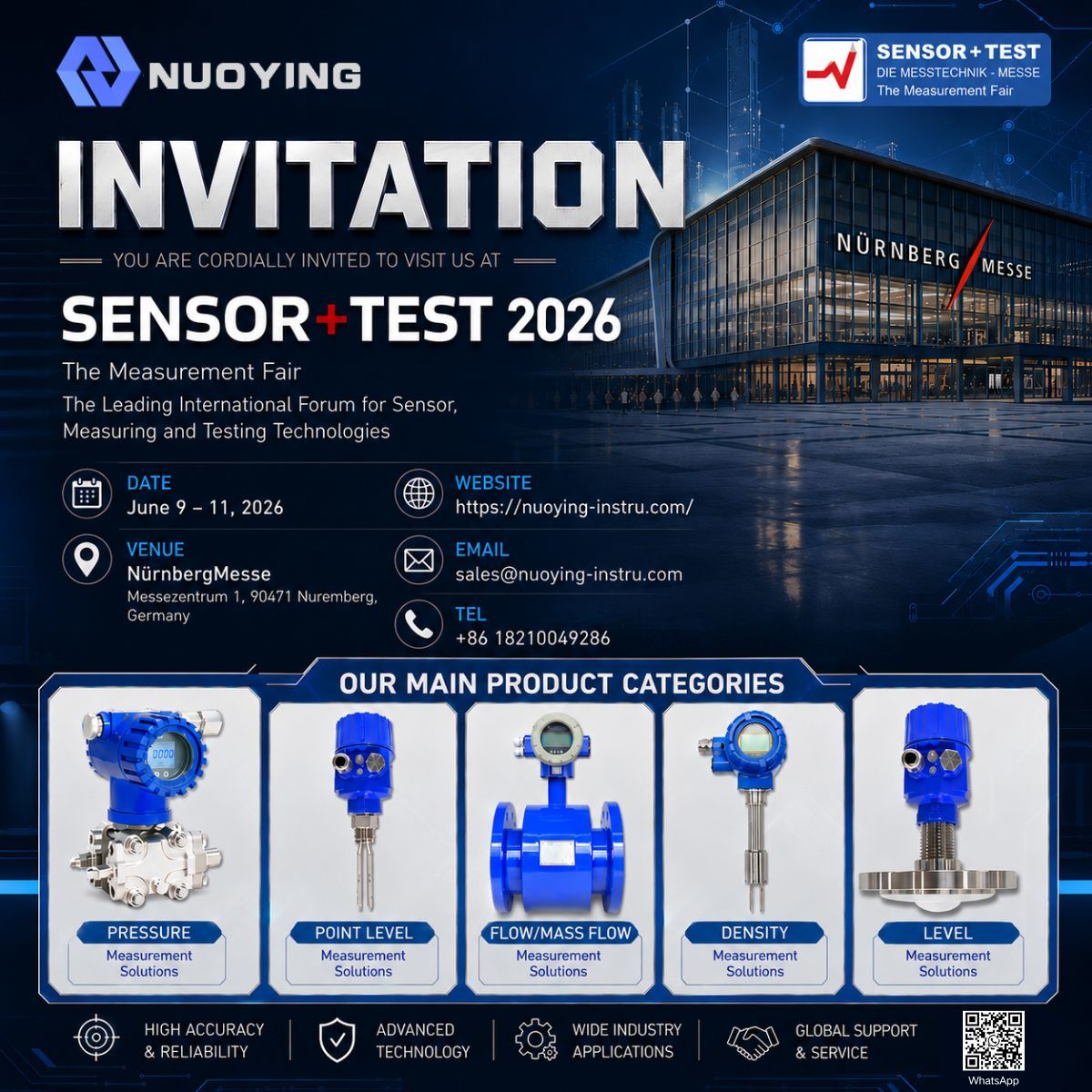 Nuoying примет участие в SENSOR+TEST 2026 в Нюрнберге